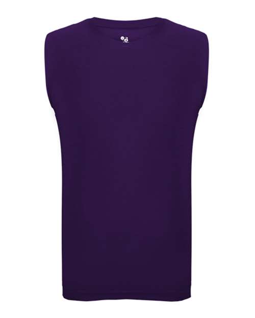 Men's Pro-Compression Sleeveless T-Shirt - Purple Front