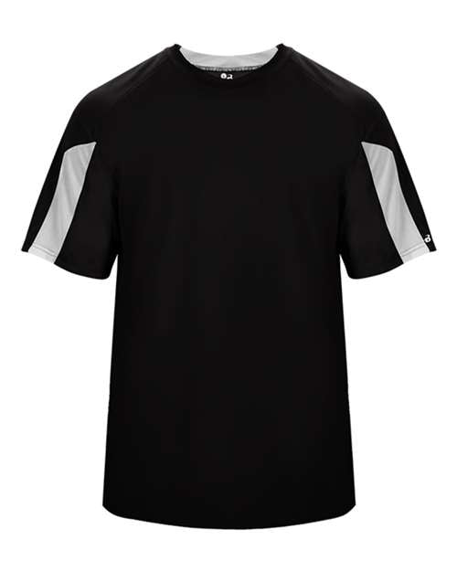 Badger Youth Striker T-Shirt - Black/ White Front