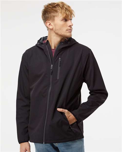 Independent Trading Co. Men's Poly-Tech Soft Shell Jacket - Model Front