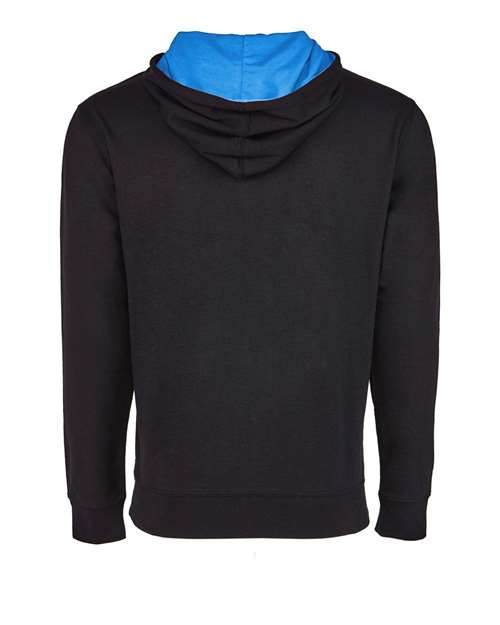 Unisex Laguna Hoodie Sweatshirt - Black/ Turquoise Back