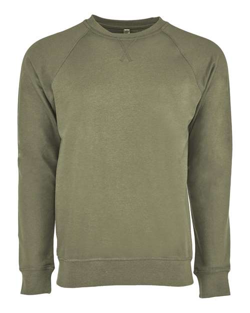 Unisex Laguna Raglan Crewneck Sweatshirt - Military Green Front