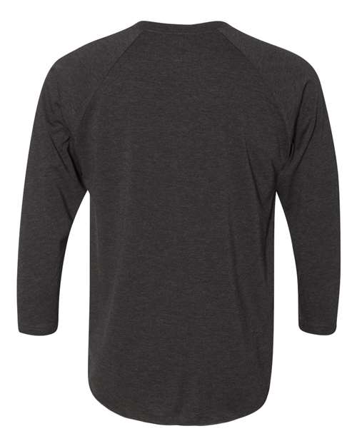 Unisex Triblend Three-Quarter Raglan T-Shirt - Vintage Black Sleeves/ Vintage Black Body Back