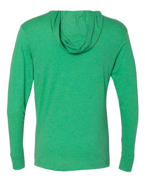 Unisex Triblend Hooded Long Sleeve Pullover T-Shirt - Envy Back