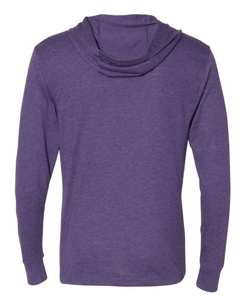 Unisex Triblend Hooded Long Sleeve Pullover T-Shirt - Purple Rush Back