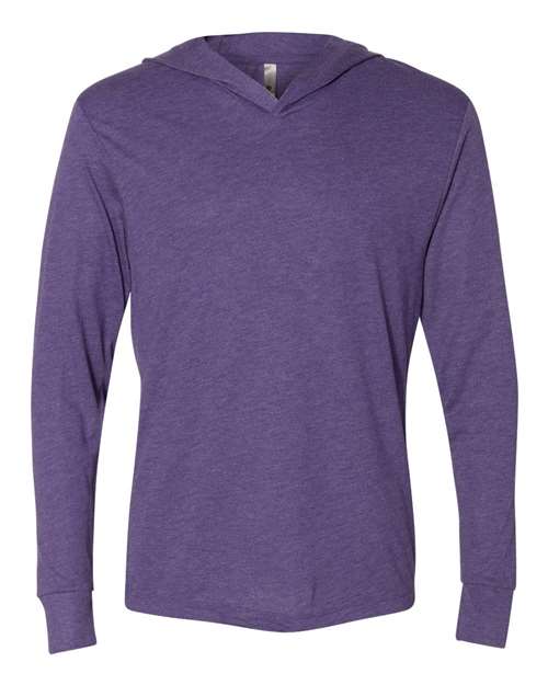 Unisex Triblend Hooded Long Sleeve Pullover T-Shirt - Purple Rush Front