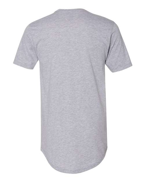Men's Cotton Long Body T-Shirt - Heather Grey Back
