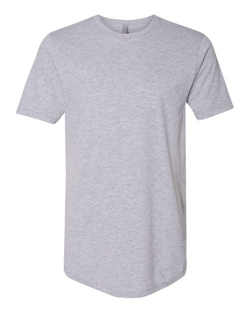 Men's Cotton Long Body T-Shirt - Heather Grey Front