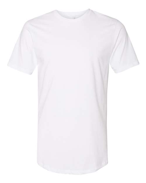 Men's Cotton Long Body T-Shirt - White Front