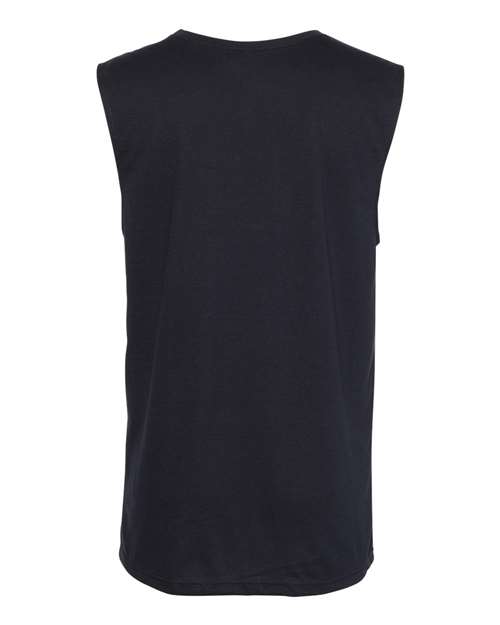 Men's Lightweight Cotton/Poly Muscle Tank - Black Back
