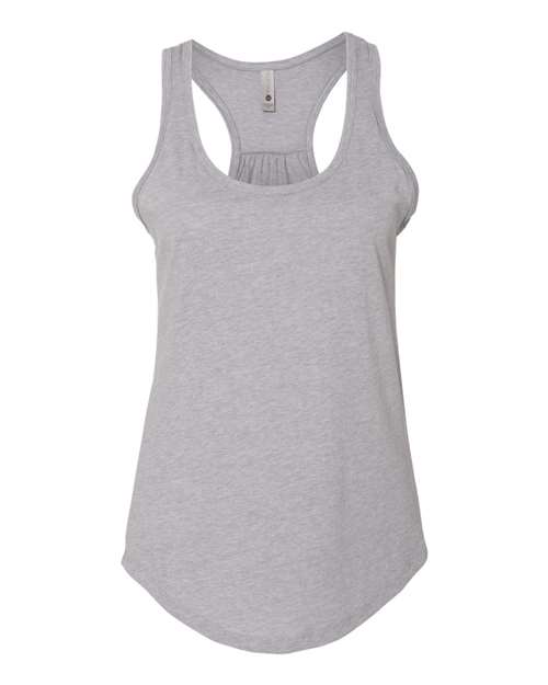 Women's Gathered Racerback Tank - Heather Grey Front