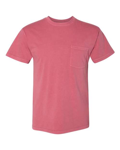 Unisex Inspired Dye Pocket T-Shirt - Smoked Paprika Front