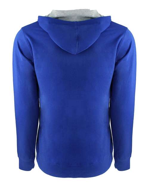Unisex Laguna Full-Zip Hoodie Sweatshirt - Royal/ Heather Grey Back