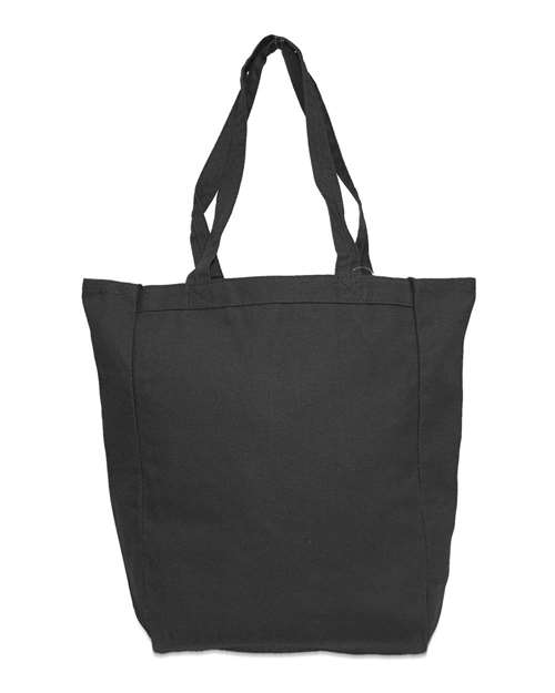 Allison Cotton Canvas Tote - Black Front