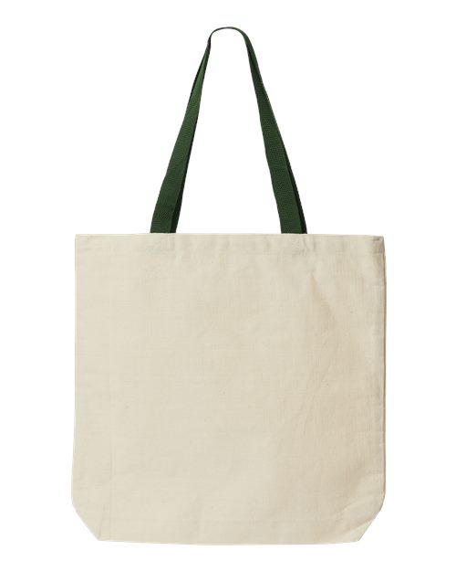 Jennifer Cotton Canvas Tote - Natural/ Forest Front