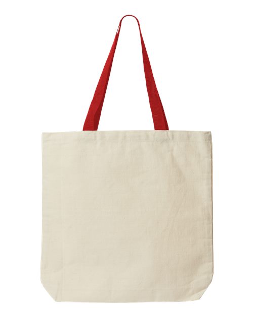 Jennifer Cotton Canvas Tote - Natural/ Red Back
