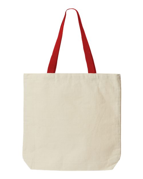 Jennifer Cotton Canvas Tote - Natural/ Red Front