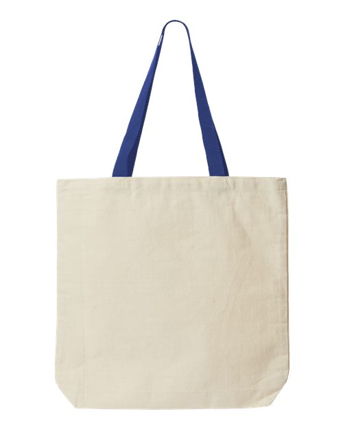 Jennifer Cotton Canvas Tote - Natural/ Royal Back
