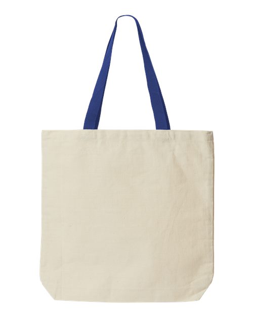 Jennifer Cotton Canvas Tote - Natural/ Royal Front