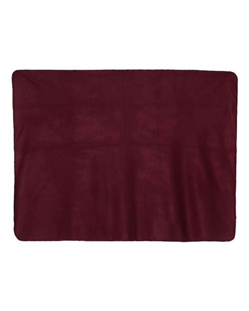 Fleece Throw Blanket - Burgundy Back