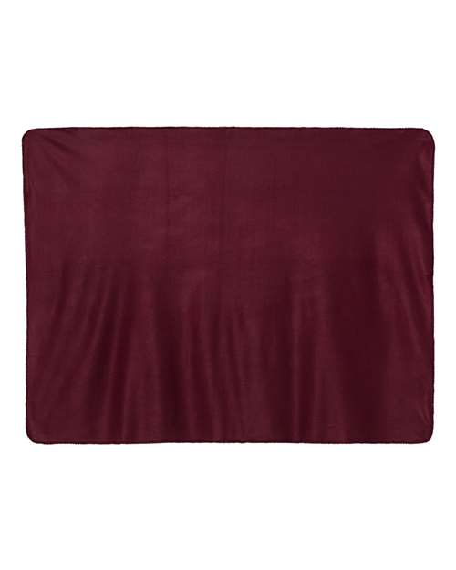 Fleece Throw Blanket - Burgundy Front