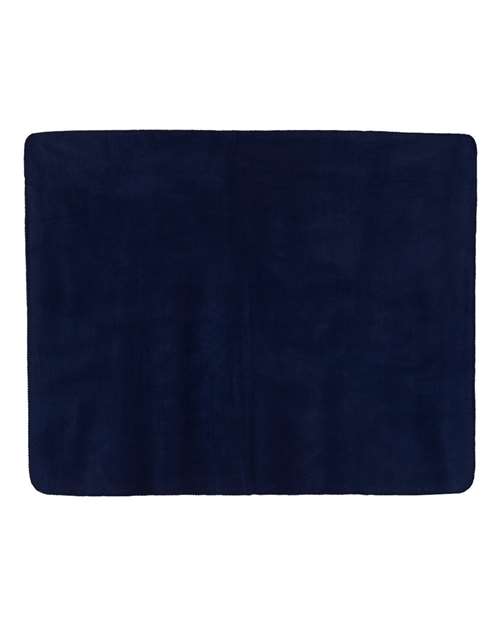 Fleece Throw Blanket - Navy Back