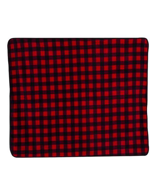 Polyester/Nylon Patterned Picnic Blanket - Red Buffalo Front