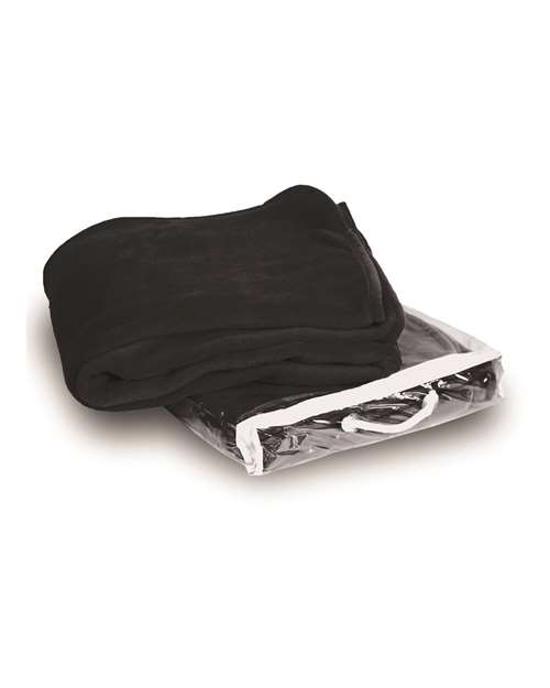 Micro Coral Fleece Blanket - Black Front