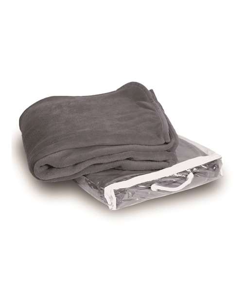 Micro Coral Fleece Blanket - Grey Front
