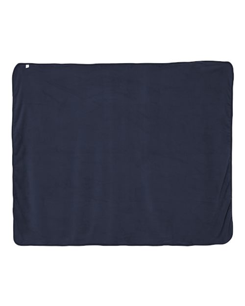 Micro Coral Fleece Blanket - Navy Back