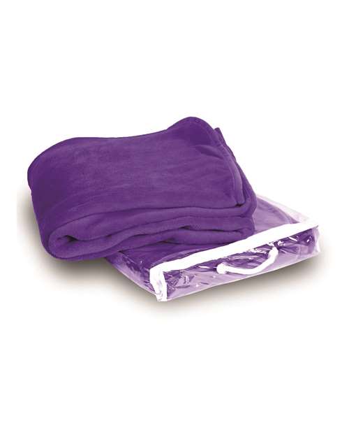Micro Coral Fleece Blanket - Purple Front
