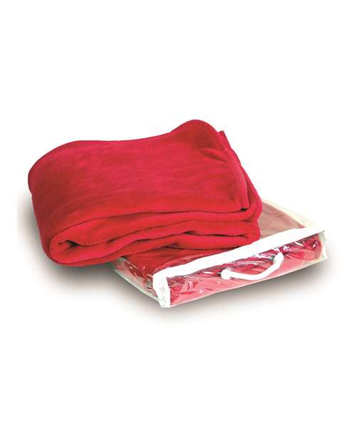 Micro Coral Fleece Blanket - Red Front