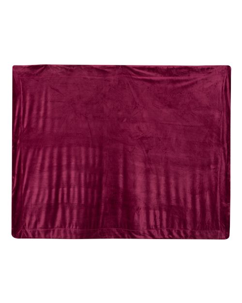 Micro Mink Sherpa Blanket - Burgundy Front