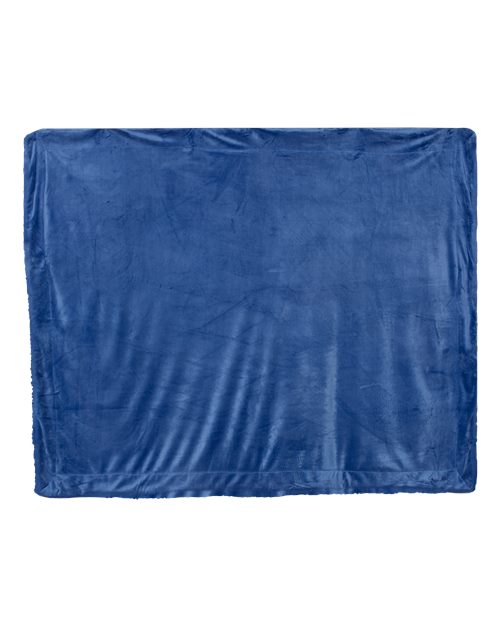 Micro Mink Sherpa Blanket - Royal Front