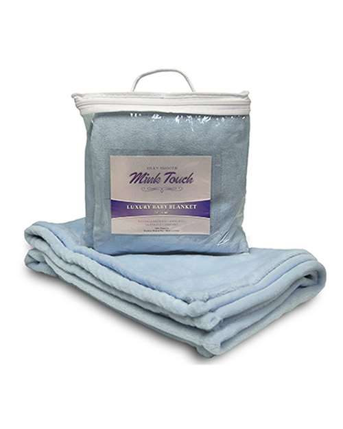 Mink Touch Luxury Baby Blanket - Baby Blue Front