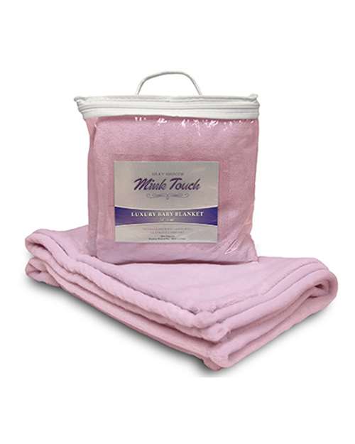 Mink Touch Luxury Baby Blanket - Baby Pink Front