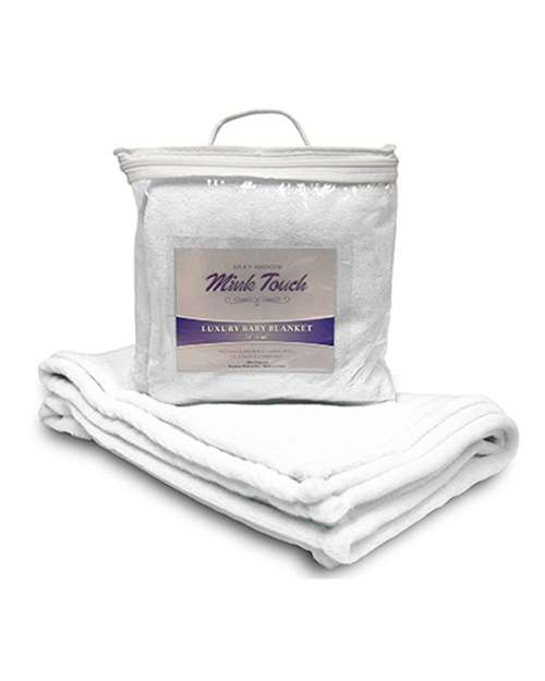 Mink Touch Luxury Baby Blanket - Pure White Front