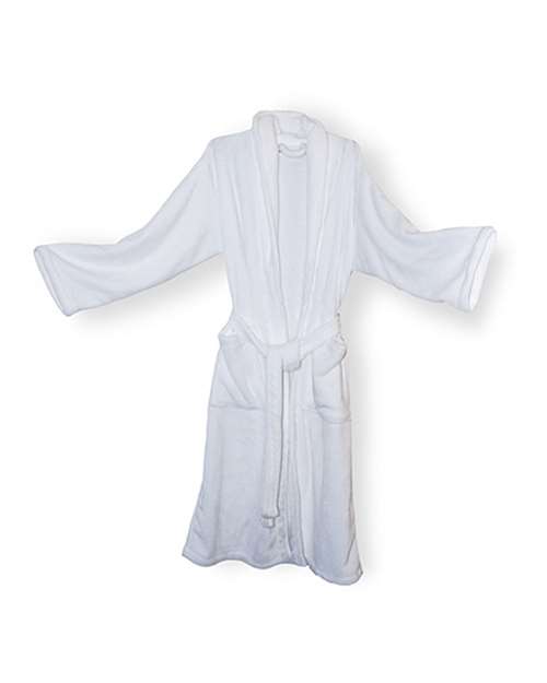 Unisex Mink Touch Luxury Robe - White Front