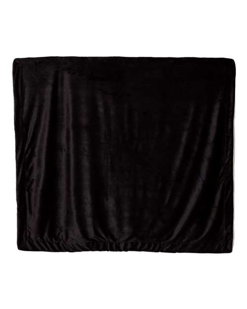 Oversized Mink Sherpa Blanket - Black Front