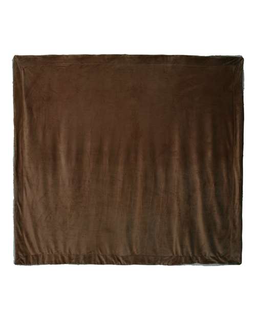 Oversized Mink Sherpa Blanket - Chocolate Front