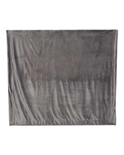 Oversized Mink Sherpa Blanket - Grey Front