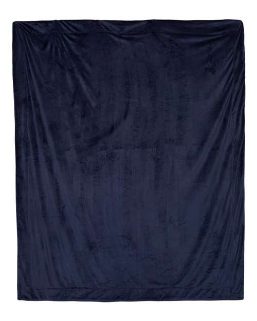 Oversized Mink Sherpa Blanket - Navy Front