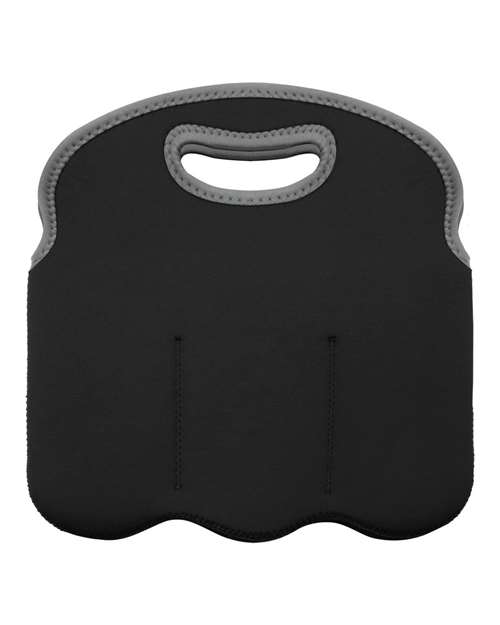 Insulated Neoprene Six-Pack Tote - Black Front