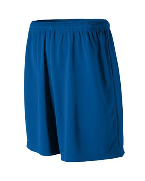Youth Wicking Mesh Athletic Shorts - Black Front