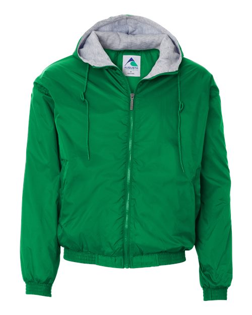 Augusta Sportswear Unisex Fleece Lined Hooded Jacket - Kelly Front