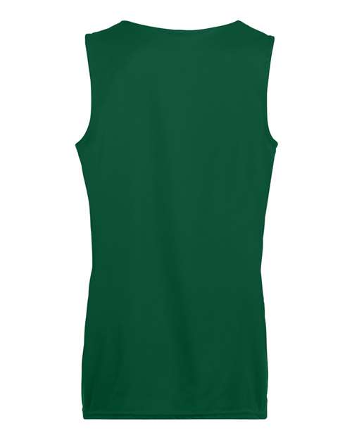 Women's Reversible Wicking Tank Top - Dark Green/ White Back