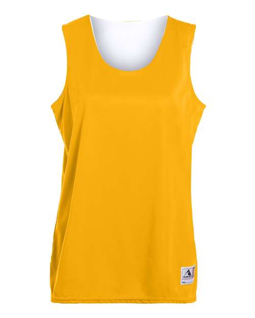 Women's Reversible Wicking Tank Top - Gold/ White Front