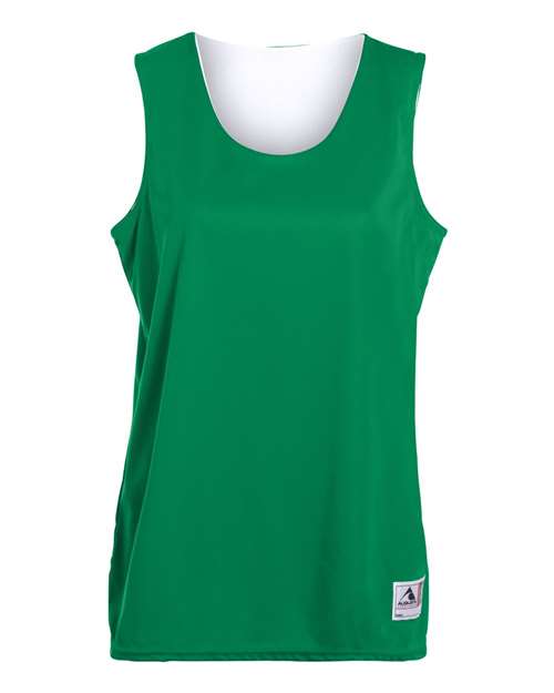 Women's Reversible Wicking Tank Top - Kelly/ White Front