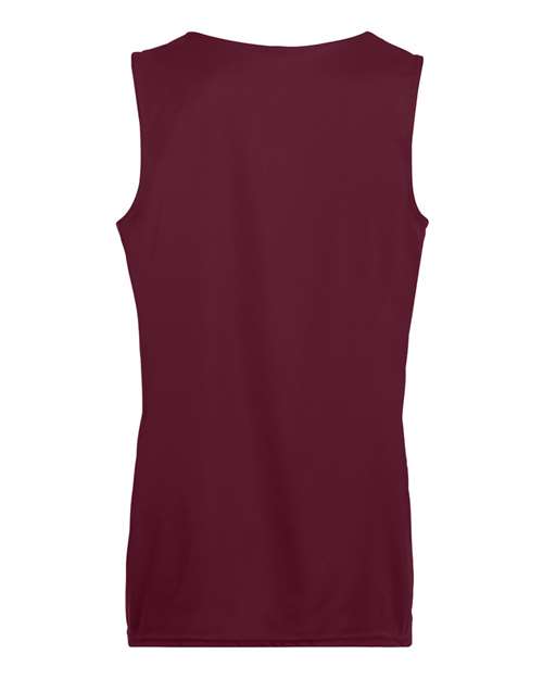 Women's Reversible Wicking Tank Top - Maroon/ White Back