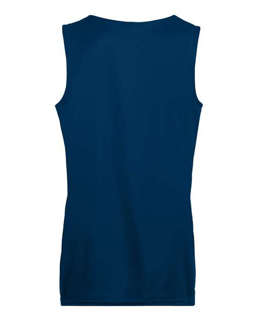 Women's Reversible Wicking Tank Top - Navy/ White Back