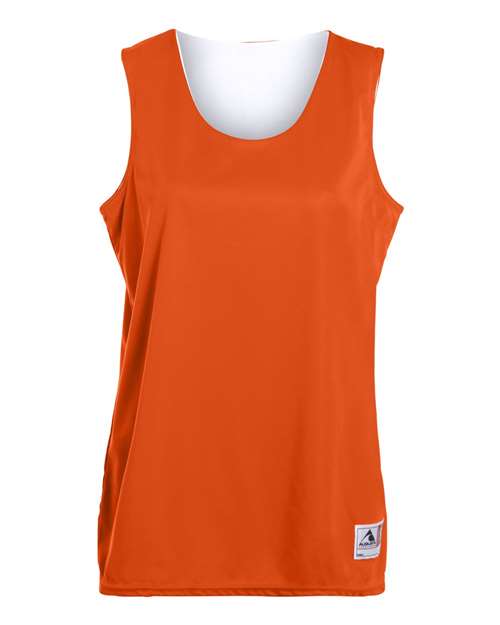 Women's Reversible Wicking Tank Top - Orange/ White Front